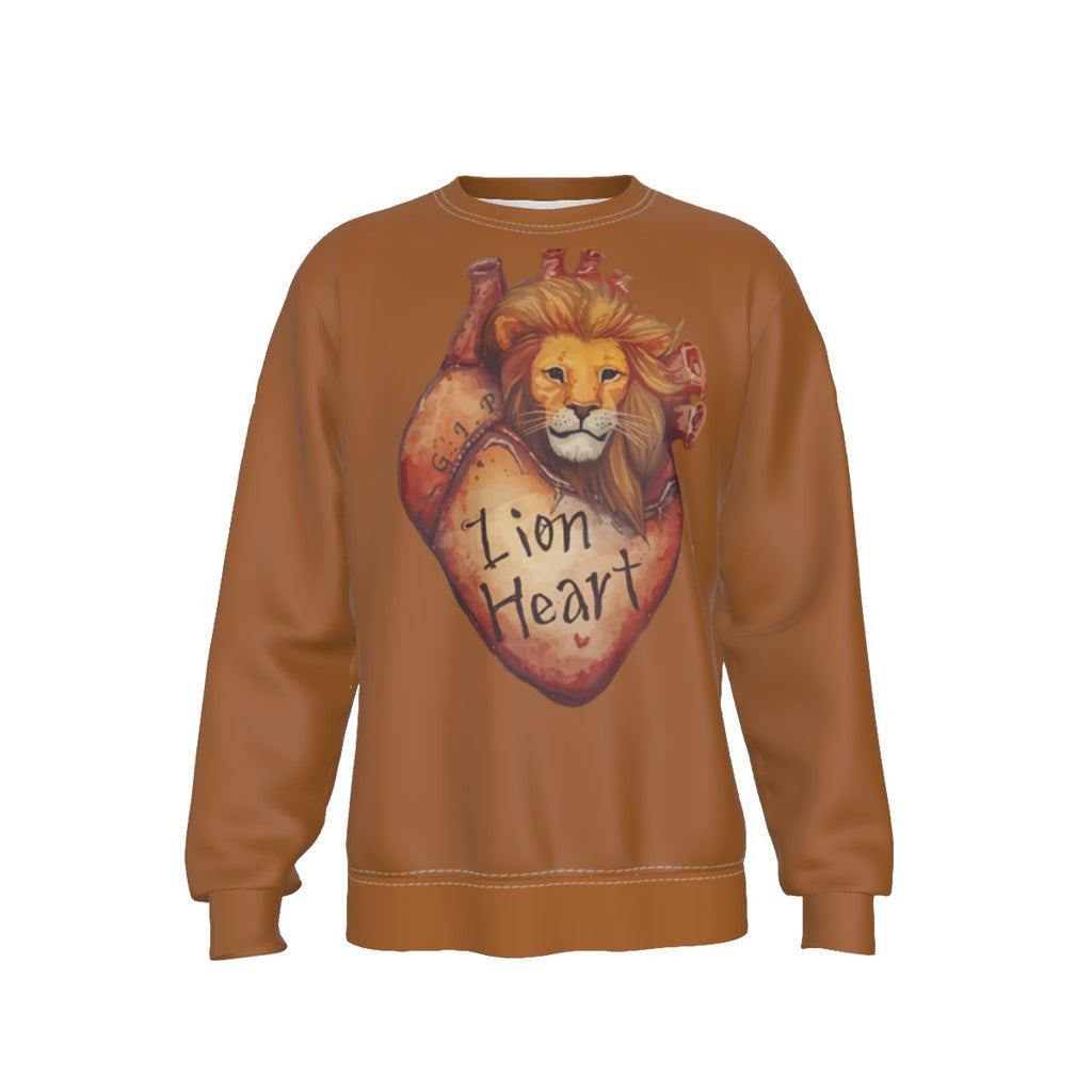 Growth In Pain Apparel Men's Heavy Fleece Sweatshirt with "Lion Heart" Streetwear Design