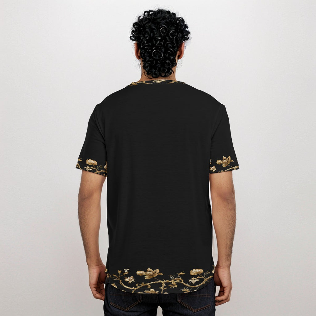 Growth In Pain Apparel Men's Short Sleeve T-shirt with Gold Dollar Print - Rounded Hem Streetwear