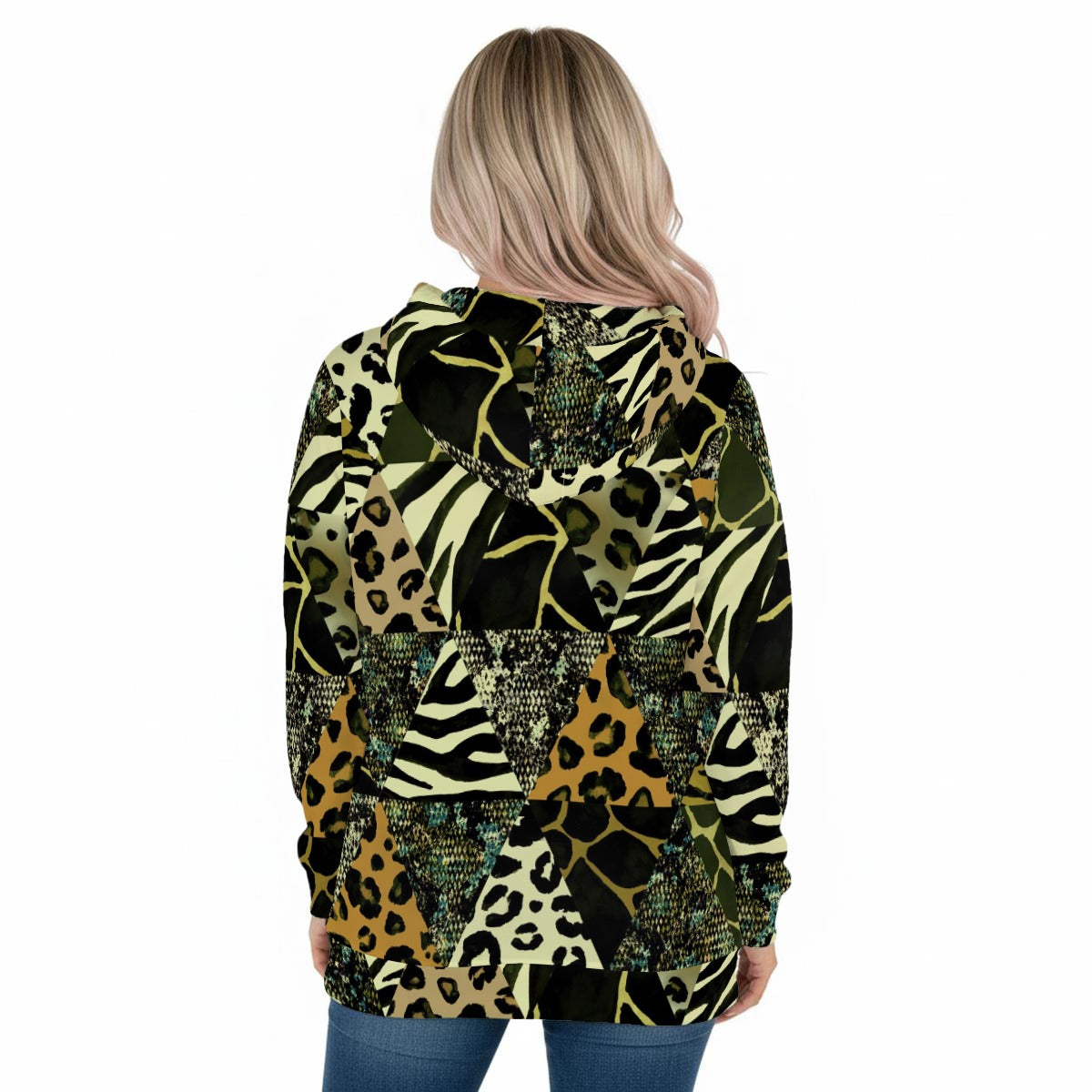 GIP Apparel Women's Animal Print Pullover Hoodie with Drawstring