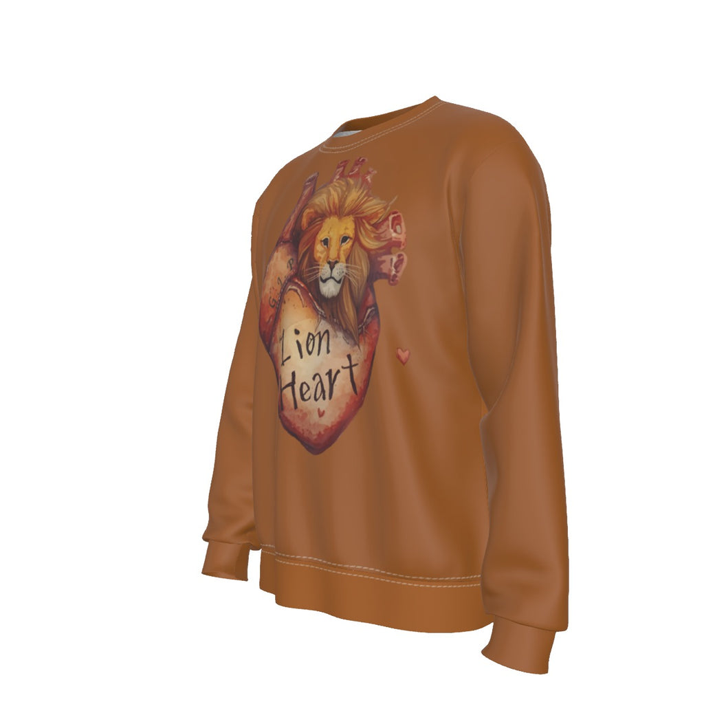 Growth In Pain Apparel Men's Heavy Fleece Sweatshirt with "Lion Heart" Streetwear Design