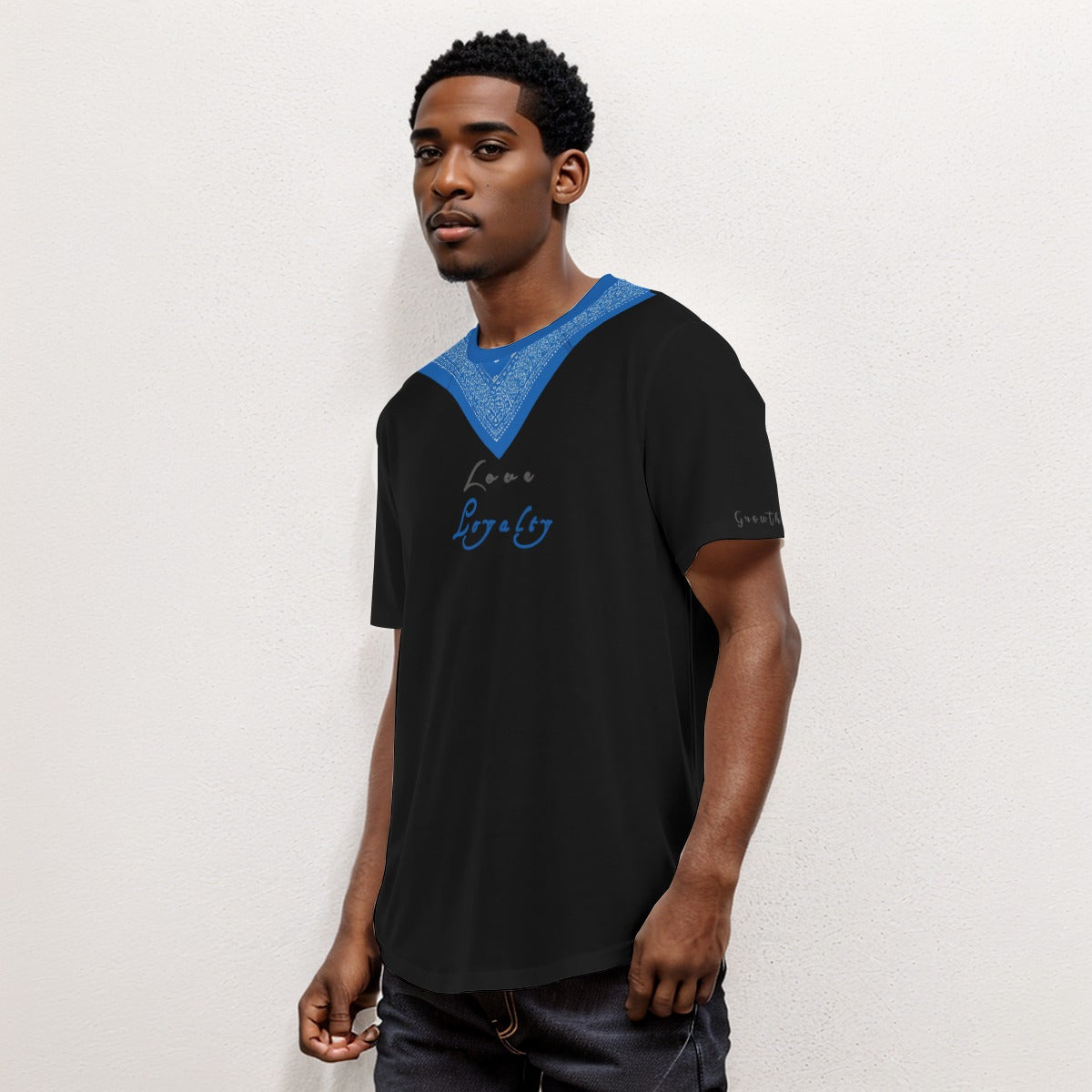 Growth In Pain Apparel Men's Short Sleeve T-shirt with Rounded Hem Design - "Love and Loyalty"