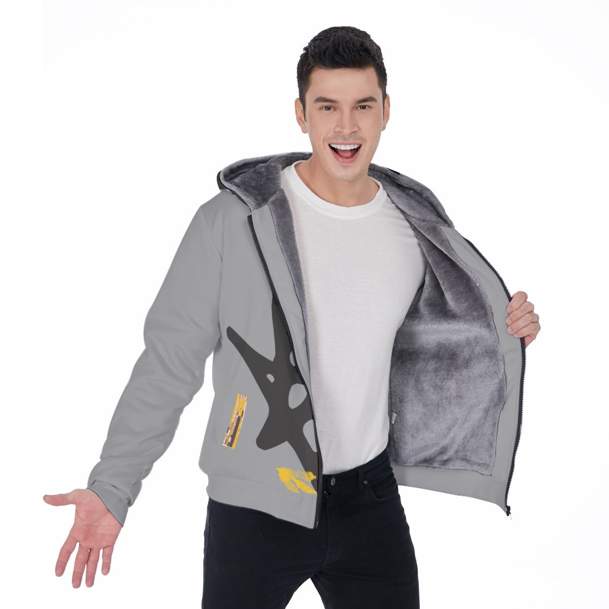 Growth In Pain Apparel Men's Warm Sherpa Fleece Zip Up Hoodie - Thick Winter Sweatshirt with Plush L