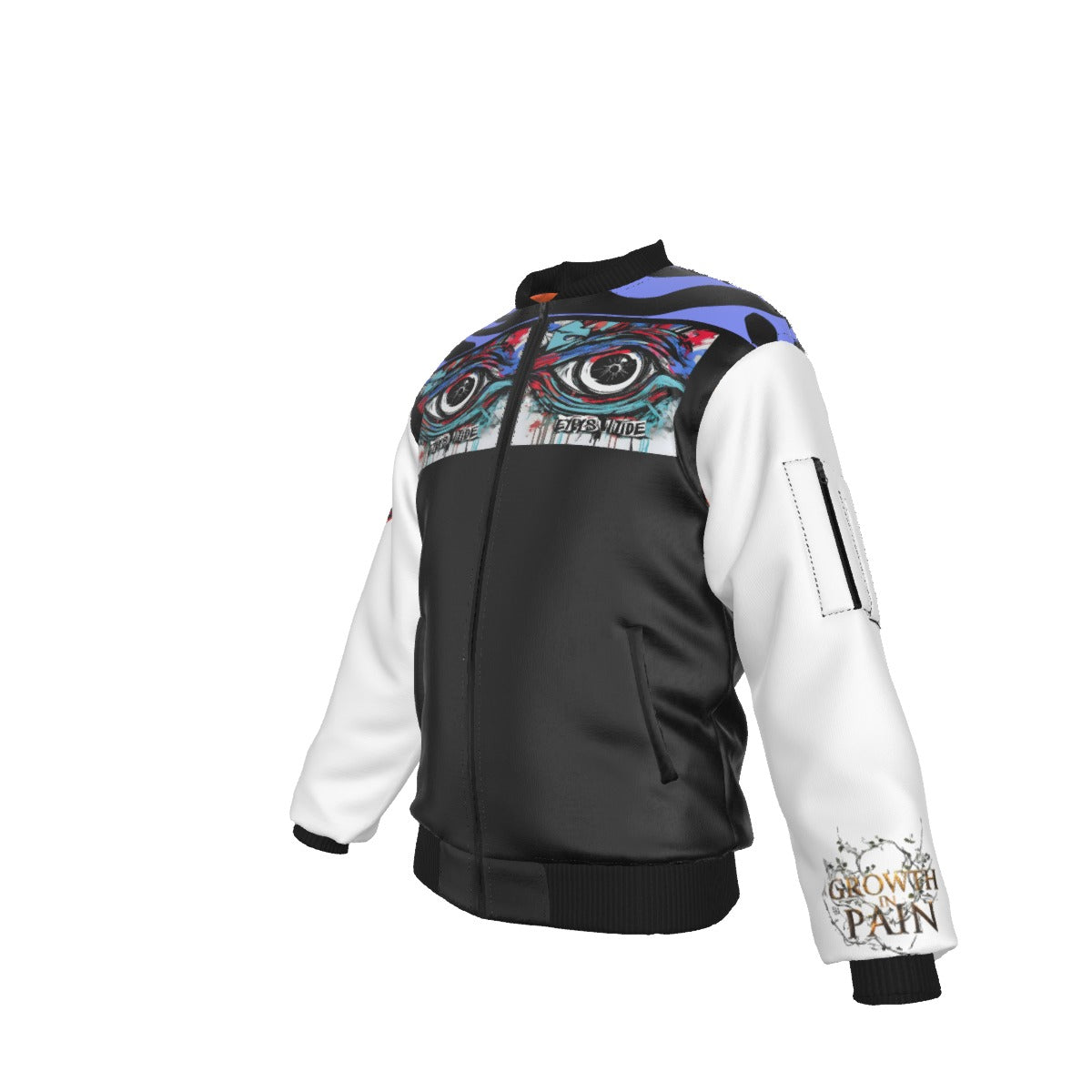 GIP Apparel Men's Bomber Jacket "Eyes Wide" - Windproof Street Print Jacket
