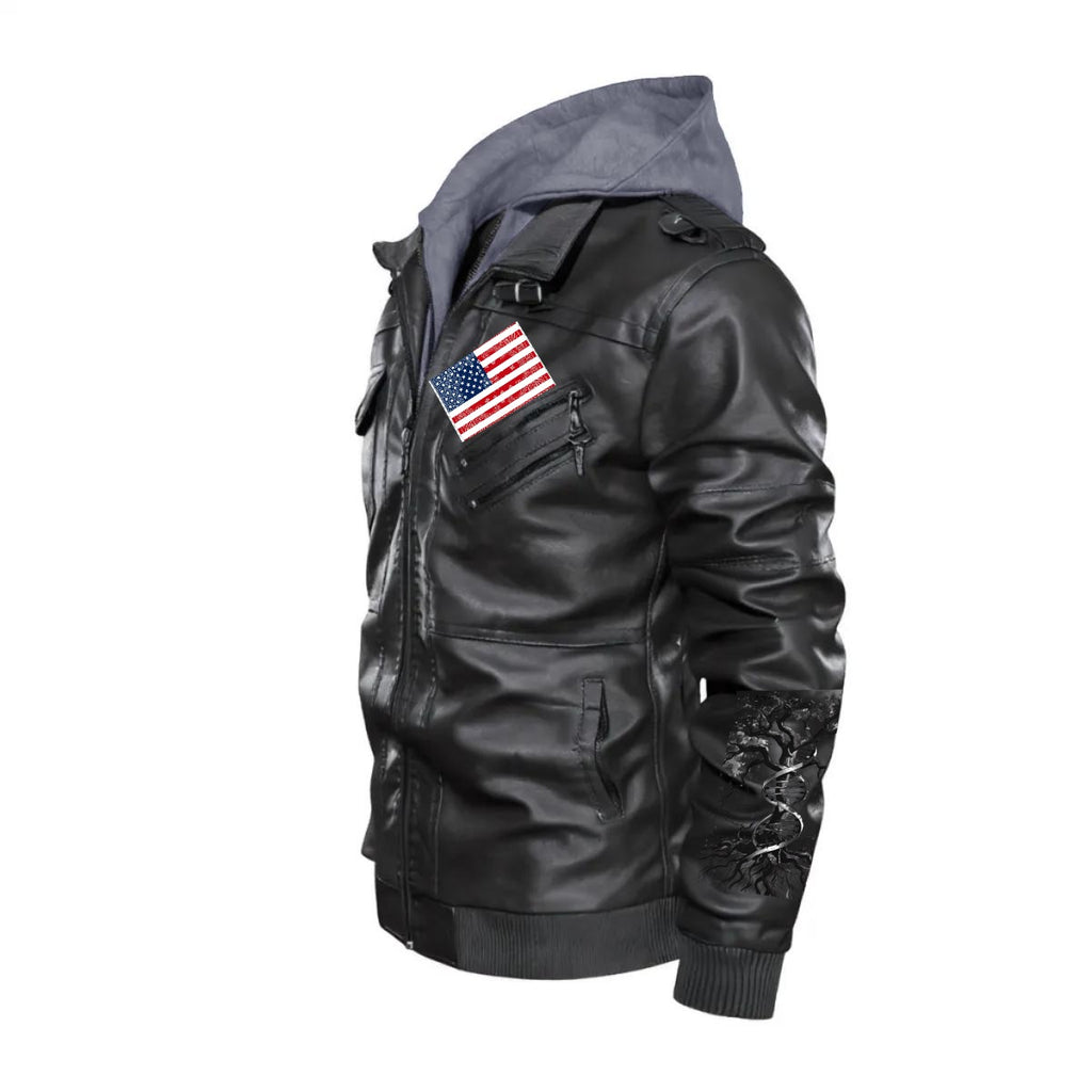 GIP Apparel Men's Zip Leather Jacket