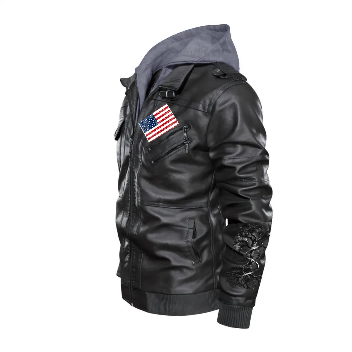 GIP Apparel Men's Zip Leather Jacket