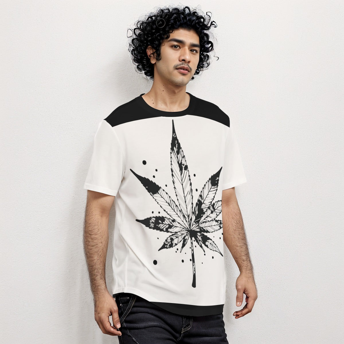 Growth In Pain Apparel Men's Short Sleeve T-shirt with Marijuana Leaf Streetwear Design