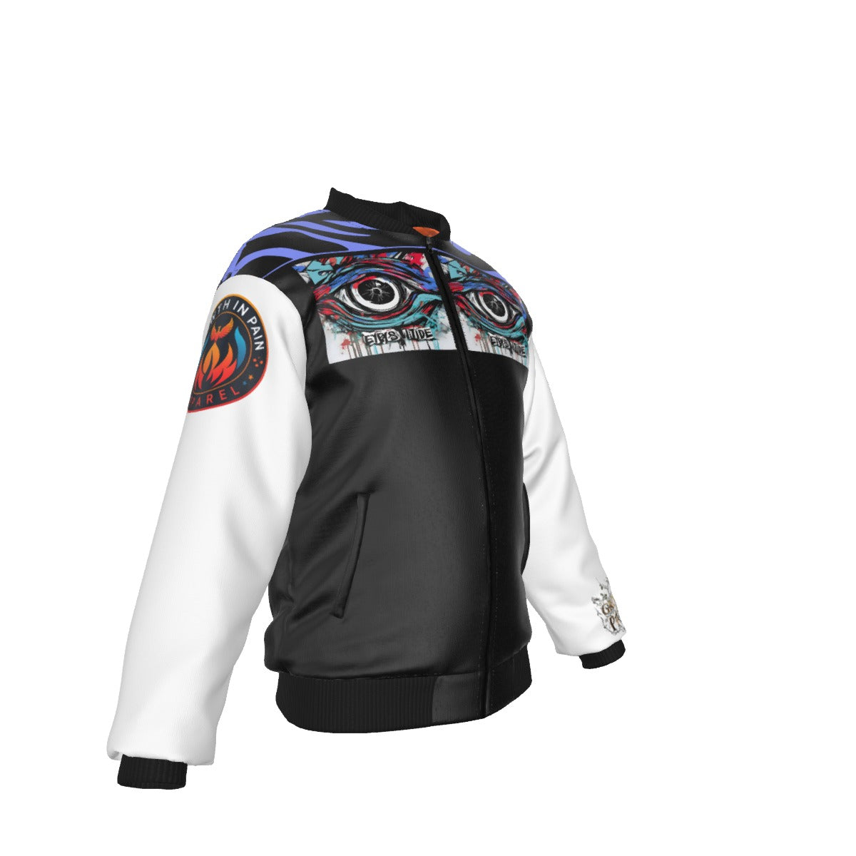 GIP Apparel Men's Bomber Jacket "Eyes Wide" - Windproof Street Print Jacket