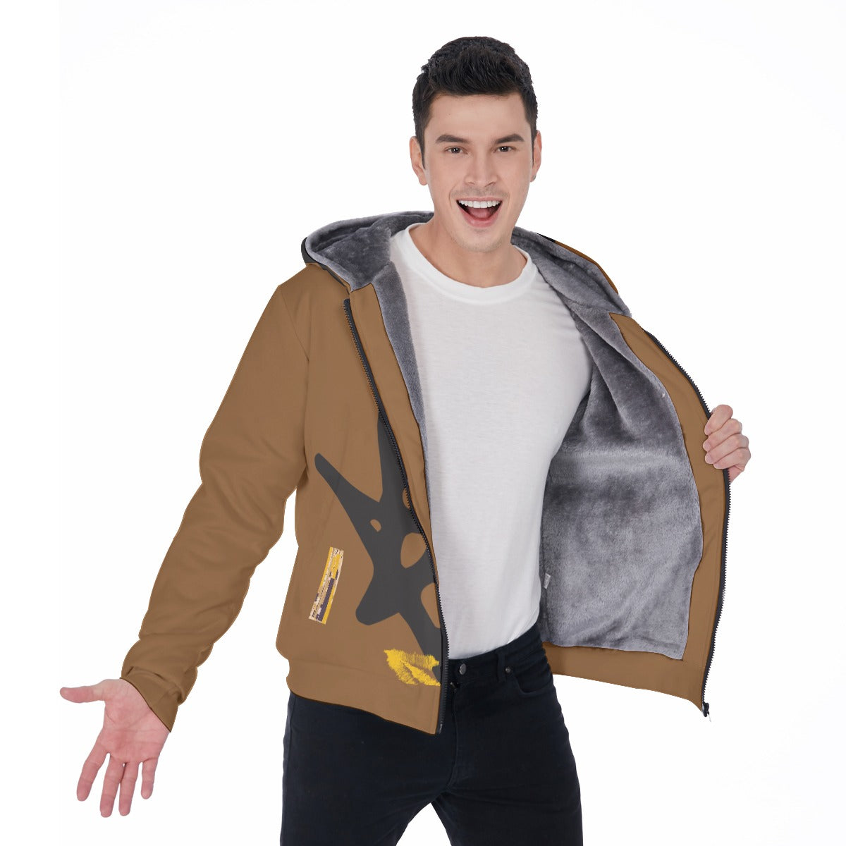 Growth In Pain Apparel Men's Warm Sherpa Fleece Zip Up Hoodie - Thick Winter Sweatshirt with Plush Lining