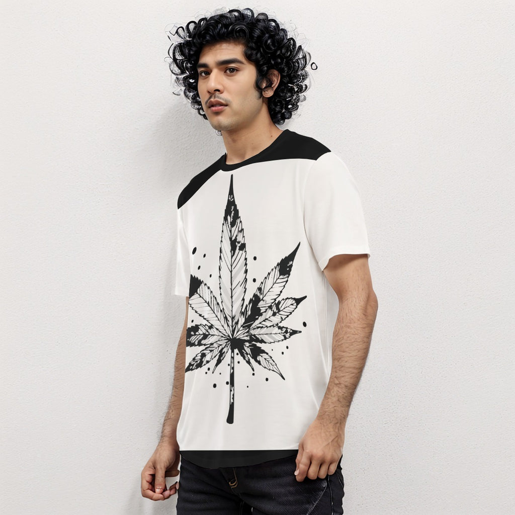 Growth In Pain Apparel Men's Short Sleeve T-shirt with Marijuana Leaf Streetwear Design