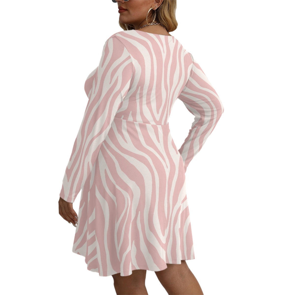 GIP Apparel Women's V-neck Long Sleeve Dress Plus Size - Soft Microfiber Party Day Nightlife Outfit