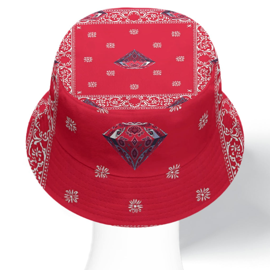 GIP Apparel Double-Side Print Bucket Hat – Blue & Red Reversible Nightlife Style