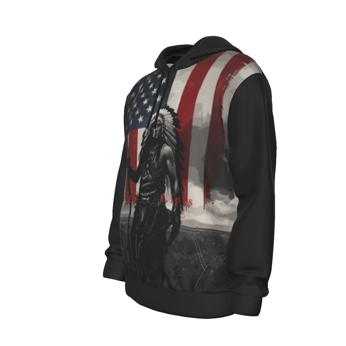 Growth In Pain Apparel Men's Pullover Hoodie - 'Blurred Lines' American Indian Streetwear Design