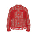 Growth In Pain Unisex Lapel Jacket | 245GSM Cotton Premium Streetwear Red Bandana Print