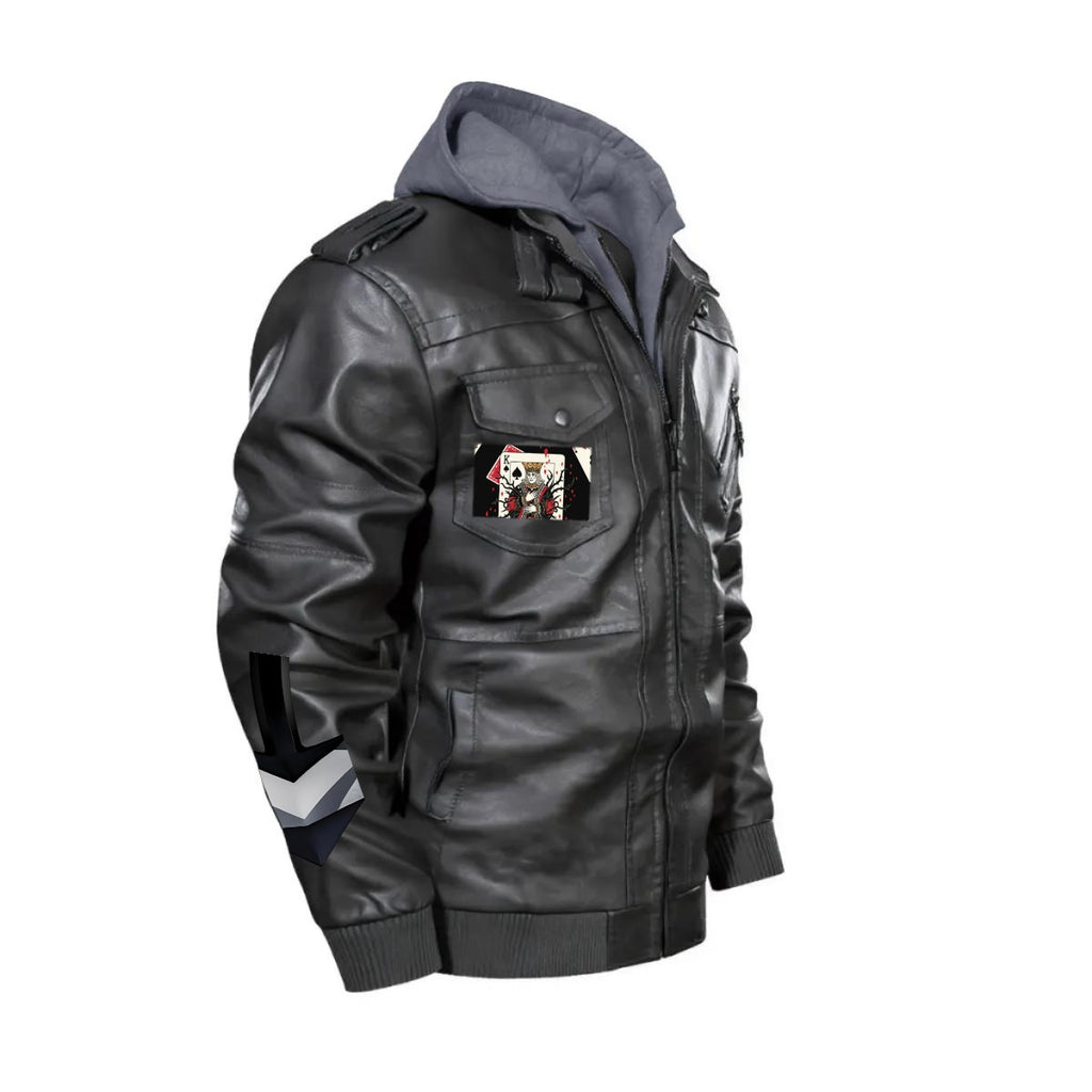 GIP Apparel Men's Zip Leather Jacket