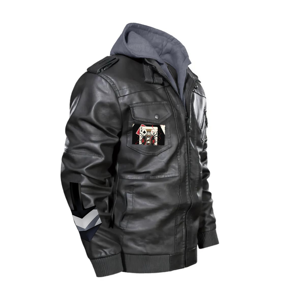 GIP Apparel Men's Zip Leather Jacket