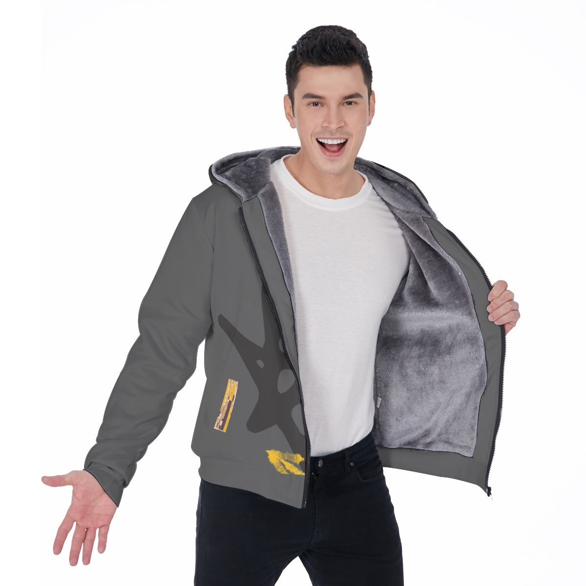 Growth In Pain Apparel Men's Warm Sherpa Fleece Zip Up Hoodie - Thick Winter Sweatshirt with Plush L