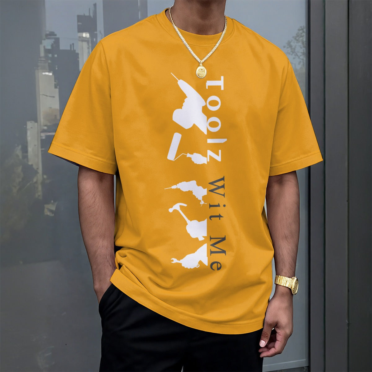 Growth In Pain Apparel Unisex Drop-Shoulder T-Shirt 180GSM - Premium Streetwear Nightlife Design 'Toolz Wit Me'